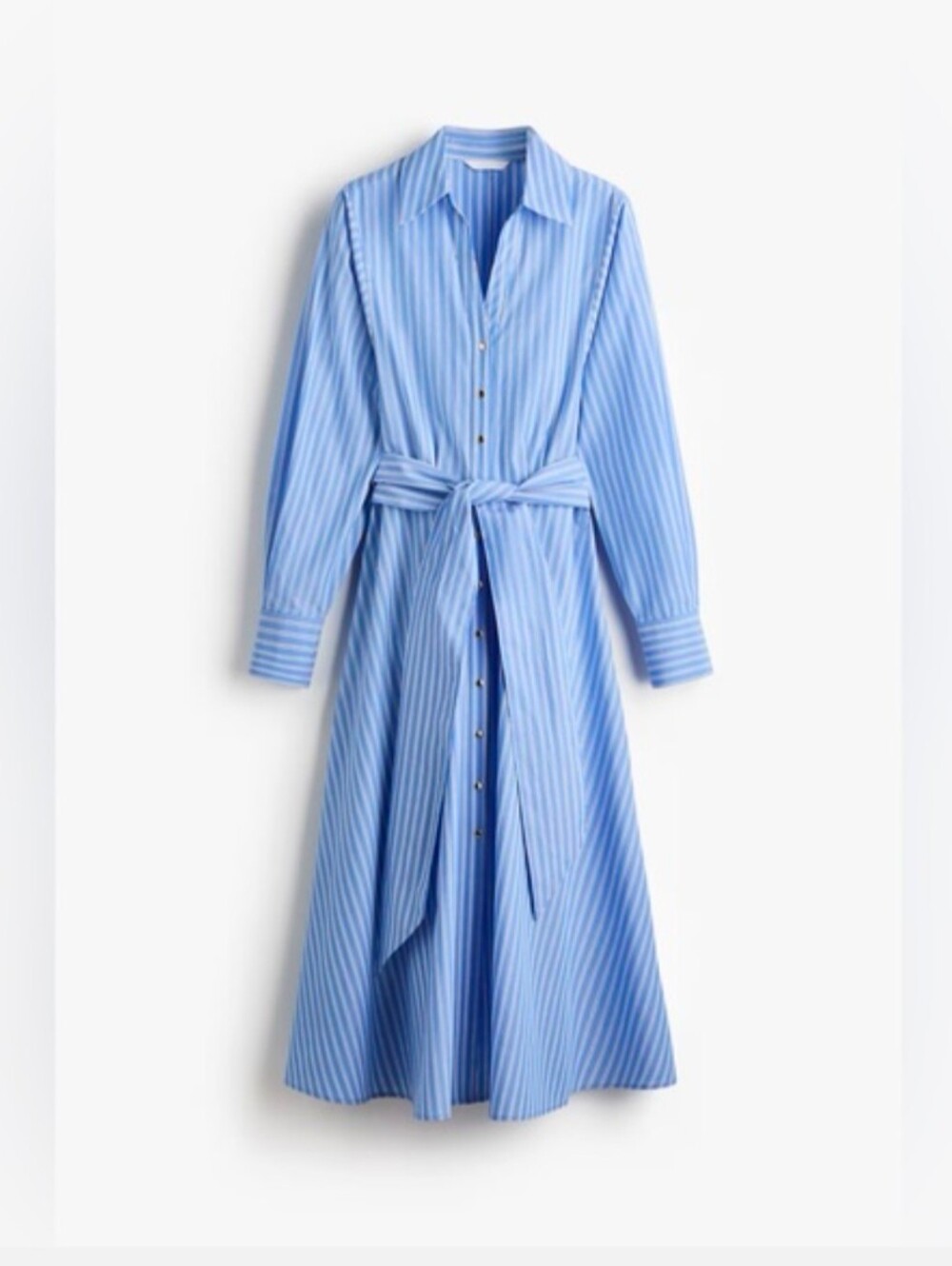H&M Striped Shirt Dress With Self Belt